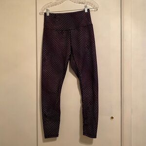 Spyder Active (S) Purple and Black Patterned Leggings Active Wear